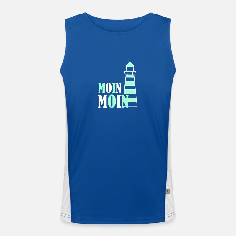 Leuchturm moin türkis Funktionelles Kontrast-Tank Top für Männer 
