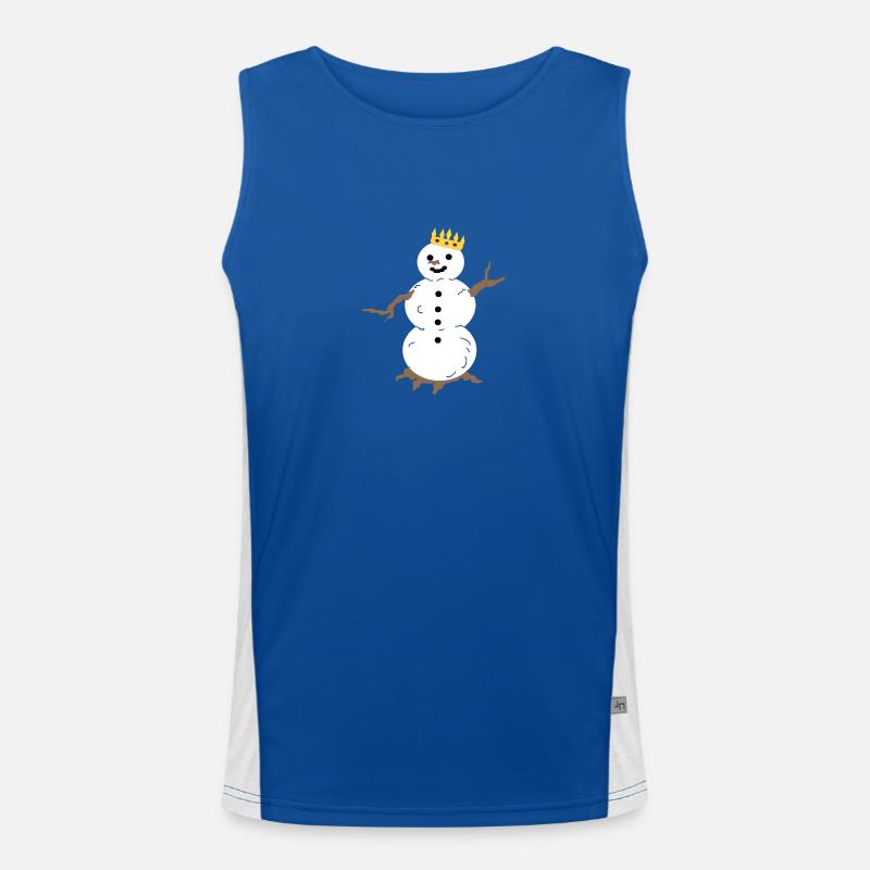 König der Schneemänner Funktionelles Kontrast-Tank Top für Männer 