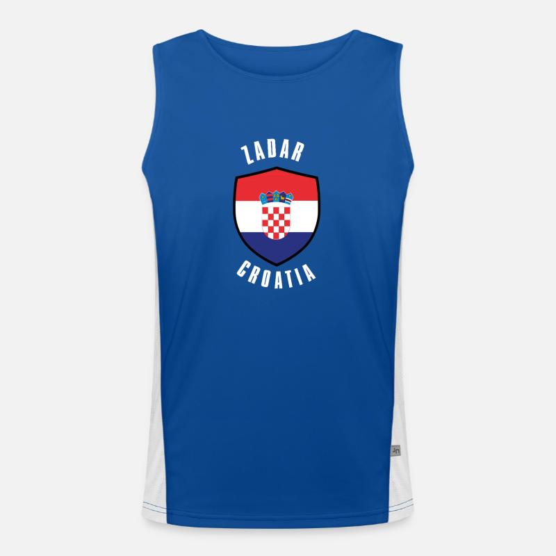 Kroatisches Schildflaggendesign Funktionelles Kontrast-Tank Top für Männer 