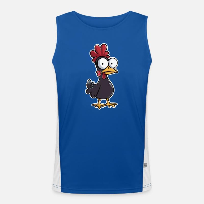 Crazy Chicken Huhn Ostern Funktionelles Kontrast-Tank Top für Männer 