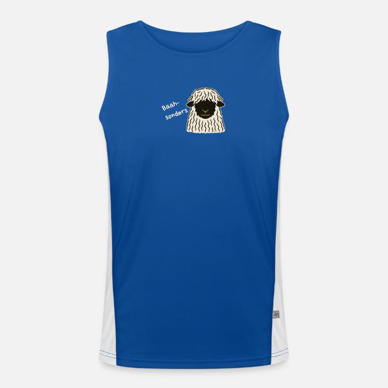 Bäähsonders - das Walliser Schwarznasenschaf Funktionelles Kontrast-Tank Top für Männer 