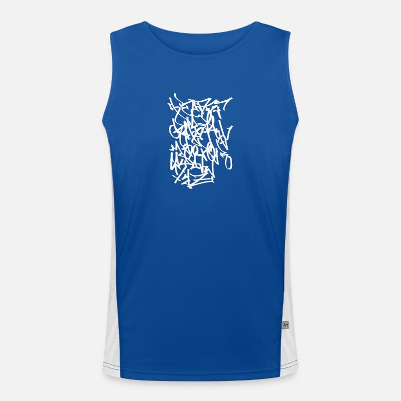 Alphabet 2 Graffiti Tag Handstyle white Funktionelles Kontrast-Tank Top für Männer 