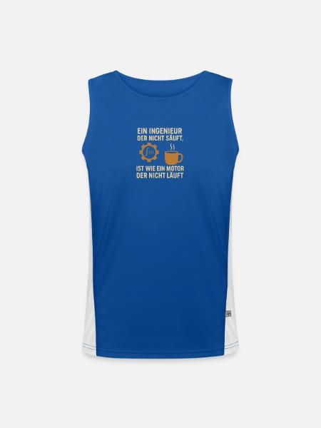 Engineer Humor Coffee Engine - Men's Functional Contrast Tank Top - royal/white