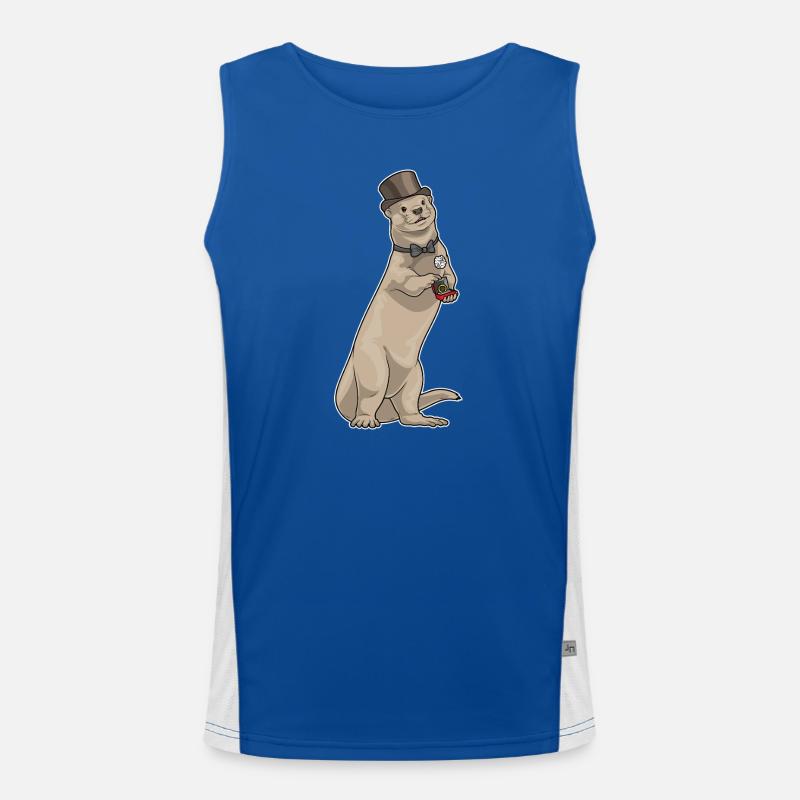 Otter Groom Wedding Ring Wedding - Men's Functional Contrast Tank Top  - royal/white