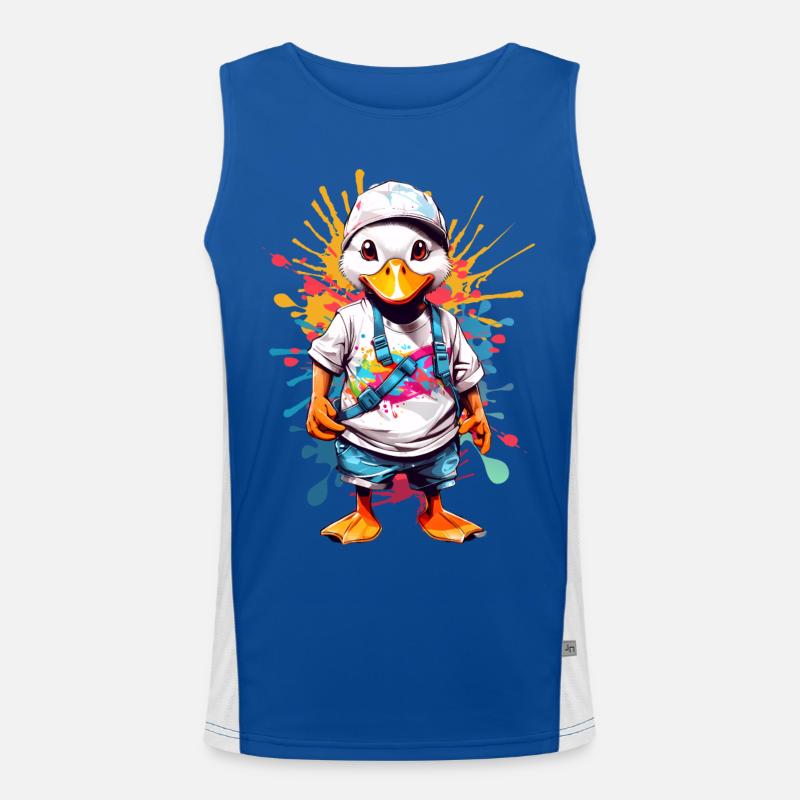 Coole Ente Funktionelles Kontrast-Tank Top für Männer 