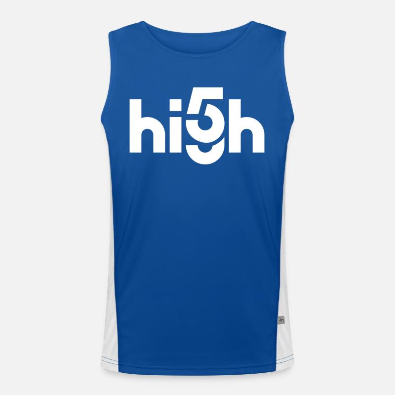 High Five - High 5 - Men's Functional Contrast Tank Top  - royal/white