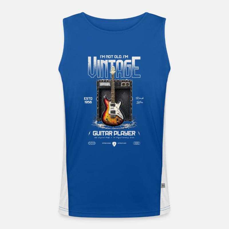 Ich bin nicht alt, ich bin ein Vintage-Retro-Gitarrist von 1956 Funktionelles Kontrast-Tank Top für Männer 