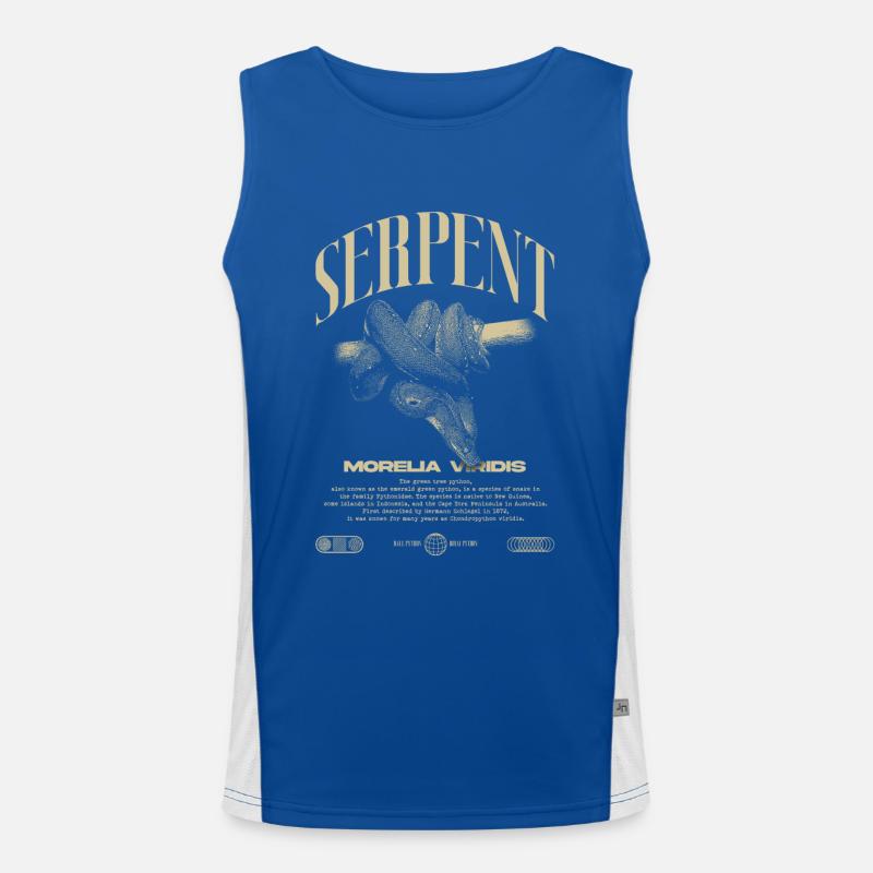Green Tree Python Modern Reptile Keeper Streetwear Men's Functional Contrast Tank Top 