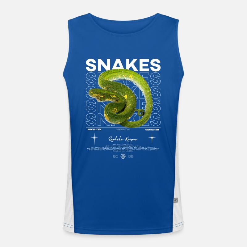 Green Tree Python moderne Streetwear Reptile gardien Débardeur respirant contrasté Homme 