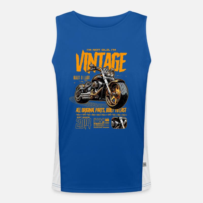 Motorradfahrer Motorrad Geburtstag 2014 Funktionelles Kontrast-Tank Top für Männer 