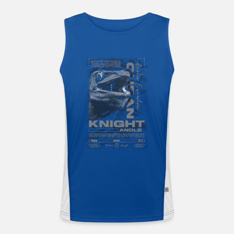 Cuban Knight Anole Reptile Keeper Lizard Men's Functional Contrast Tank Top 