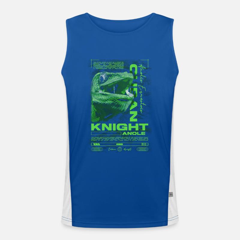 Kubanischer Ritter Anole Reptilienhalter Eidechse Funktionelles Kontrast-Tank Top für Männer 