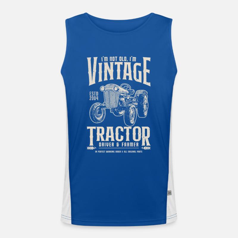 Oldtimer Traktor Bauer Geburtstag Jahrgang 2004 Funktionelles Kontrast-Tank Top für Männer 