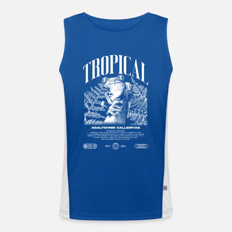 Red Eyed Tree Frog Rainforest Amphibian Men's Functional Contrast Tank Top 