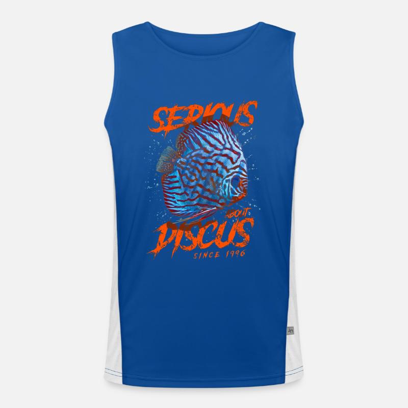 Ernsthaft im Bereich Diskusfische seit 1996 Funktionelles Kontrast-Tank Top für Männer 