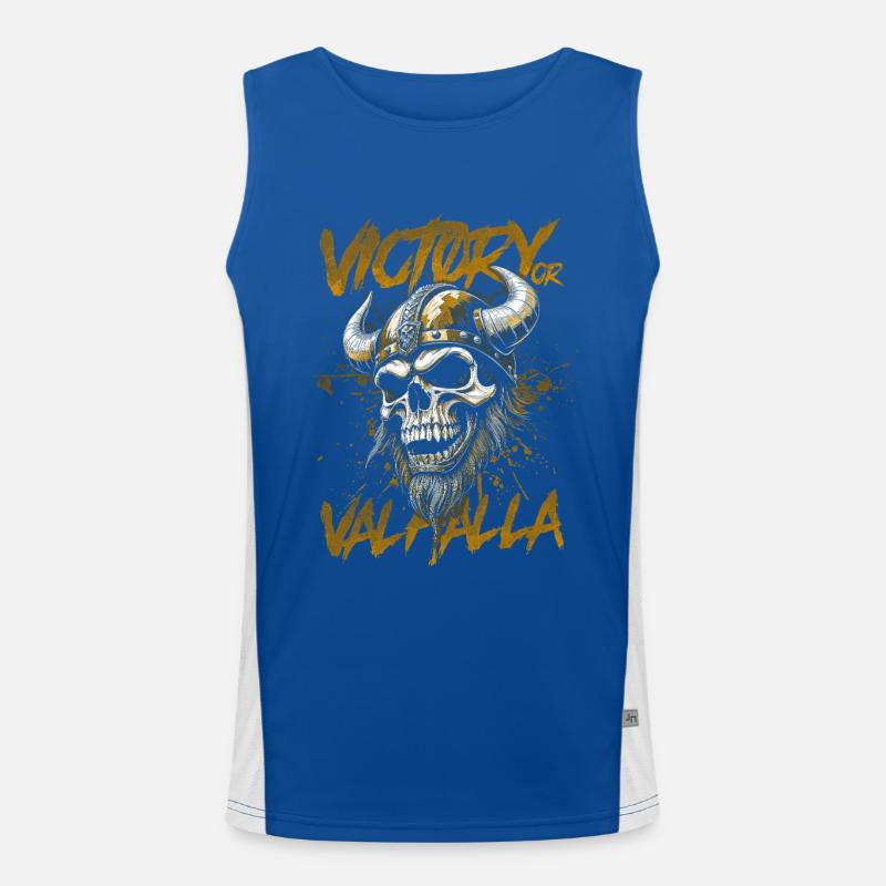Nordischer Wikingersieg oder Walhalla Funktionelles Kontrast-Tank Top für Männer 
