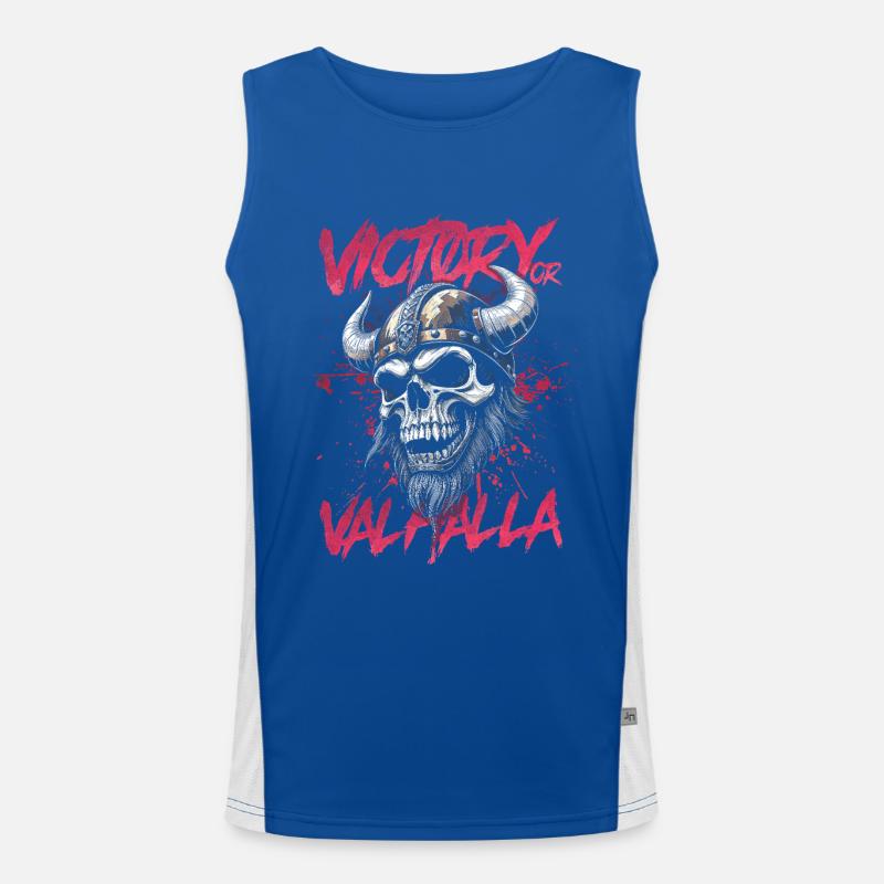 Nordischer Wikingersieg oder Walhalla Funktionelles Kontrast-Tank Top für Männer 