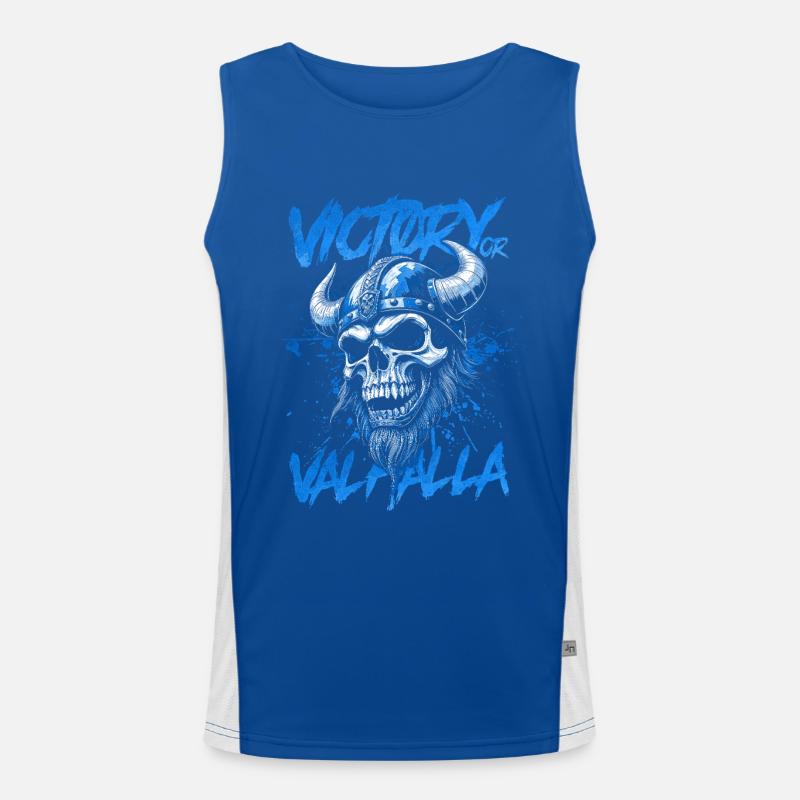 Nordischer Wikingersieg oder Walhalla Funktionelles Kontrast-Tank Top für Männer 