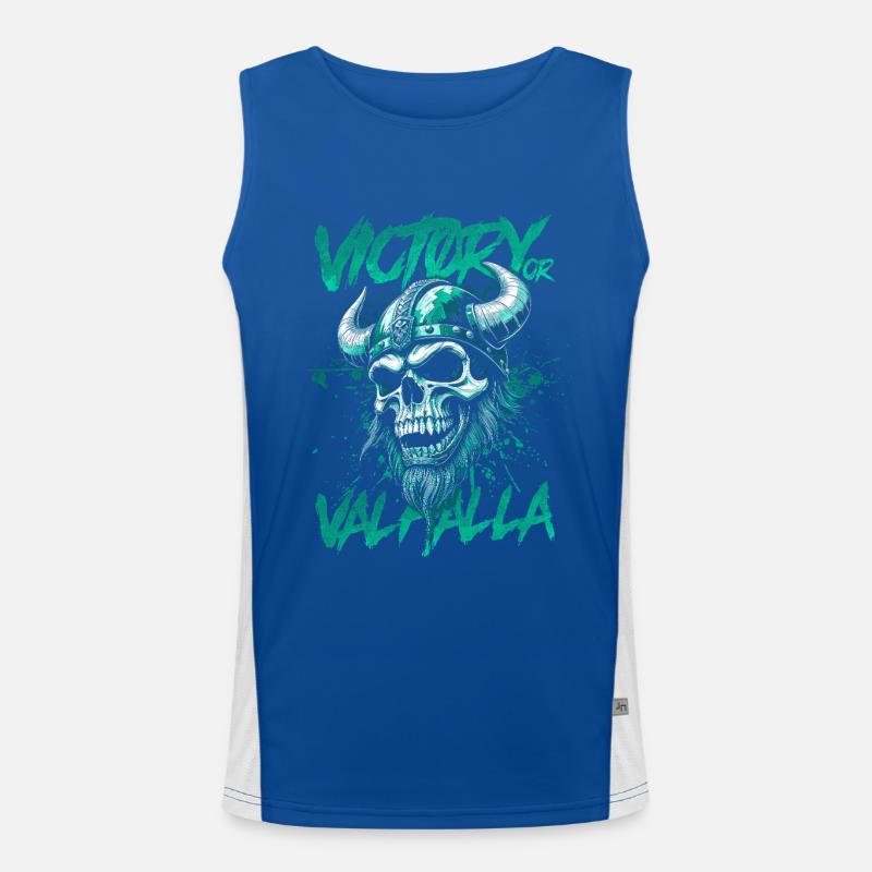 Nordischer Wikingersieg oder Walhalla Funktionelles Kontrast-Tank Top für Männer 