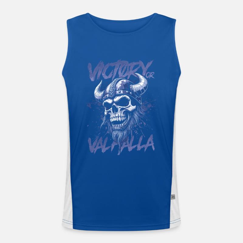 Nordischer Wikingersieg oder Walhalla Funktionelles Kontrast-Tank Top für Männer 