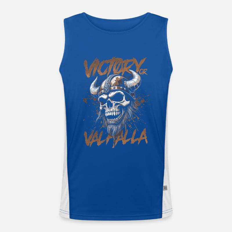 Nordischer Wikingersieg oder Walhalla Funktionelles Kontrast-Tank Top für Männer 