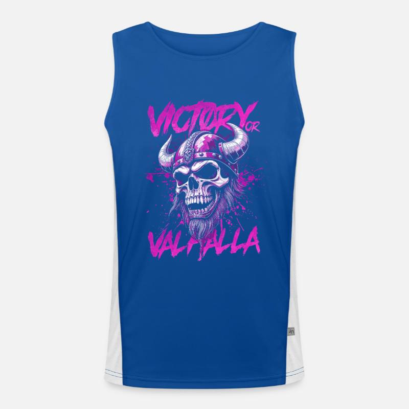 Nordischer Wikingersieg oder Walhalla Funktionelles Kontrast-Tank Top für Männer 