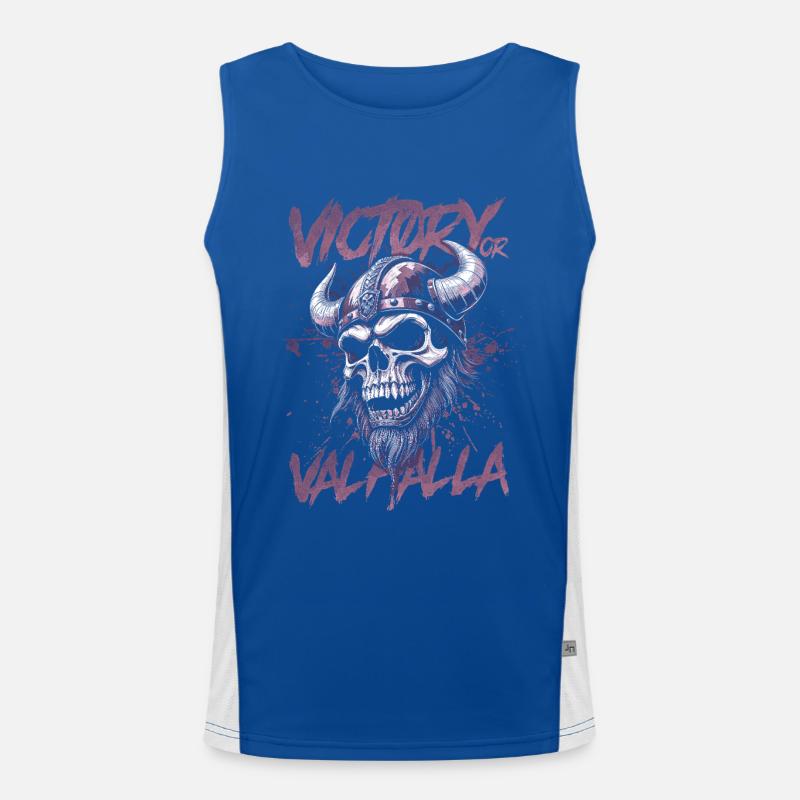 Nordischer Wikingersieg oder Walhalla Funktionelles Kontrast-Tank Top für Männer 