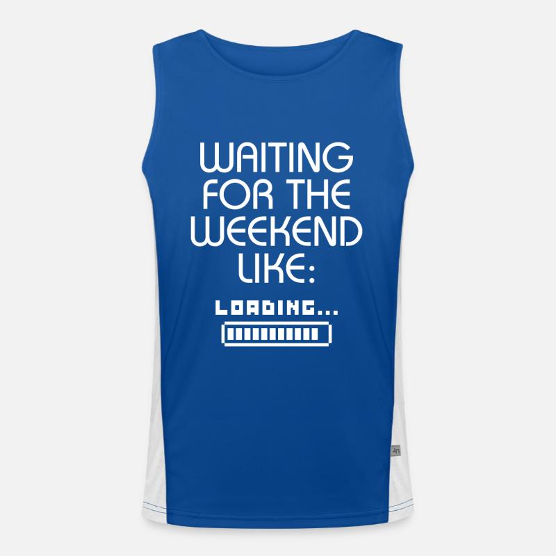 Waiting For The Weekend Like Loading.... - Men's Functional Contrast Tank Top  - royal/white