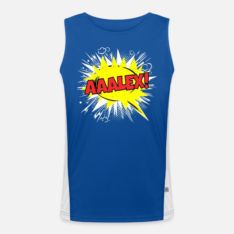 Alex Nom Funny Speech Bubble Aaalex ! Débardeur respirant contrasté Homme 