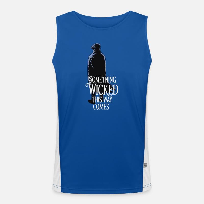 Dunkle Kapuzenfigur mit Zitat Funktionelles Kontrast-Tank Top für Männer 