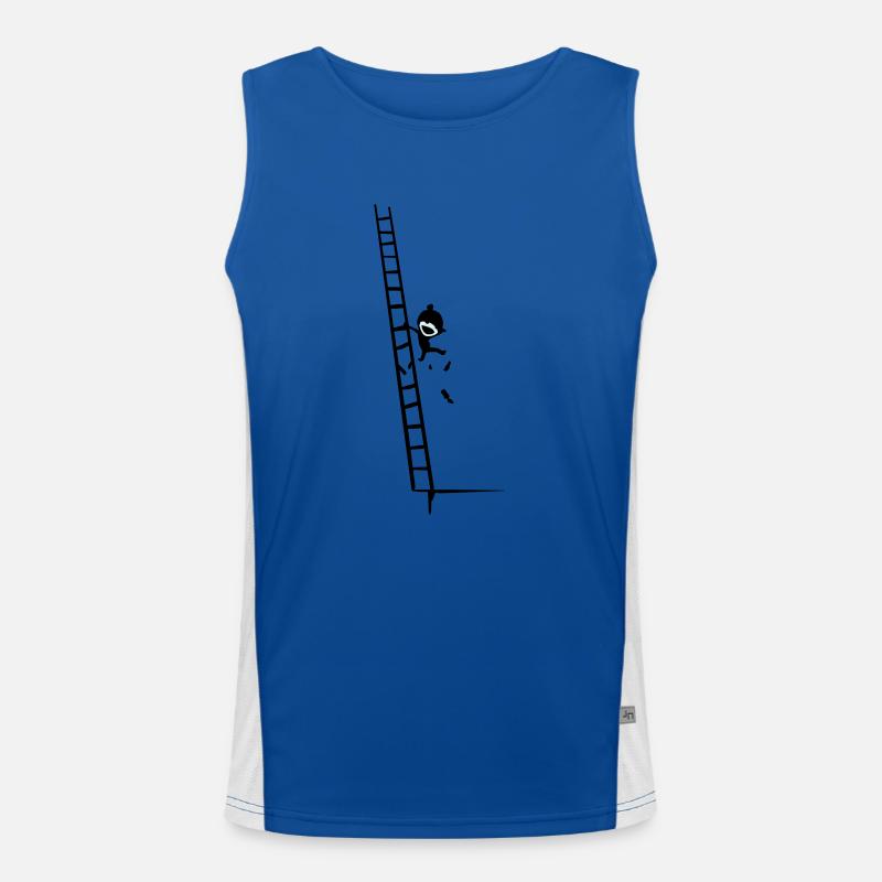 climb & fall - Men's Functional Contrast Tank Top  - royal/white