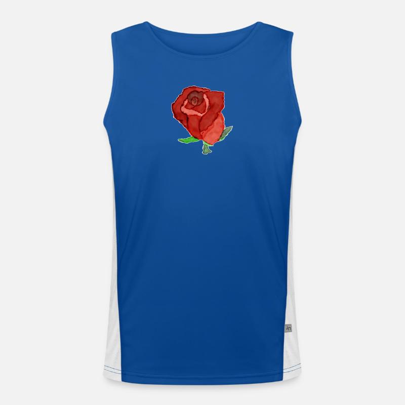 Romantic Rose Illustration Men's Functional Contrast Tank Top 