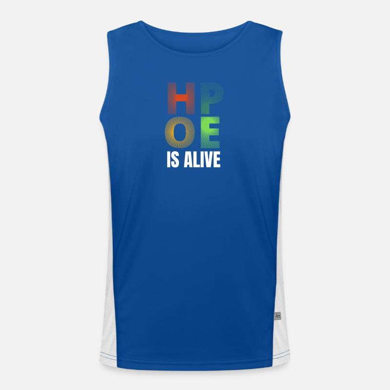 Hope Is Alive Gradient Typography Men's Functional Contrast Tank Top 