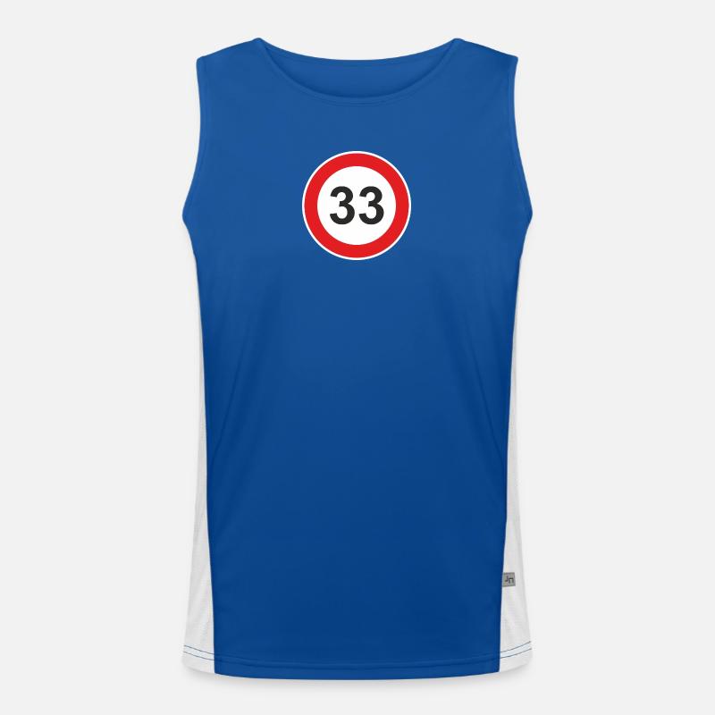 33 thirty-third birthday 33rd birthday - Men's Functional Contrast Tank Top  - royal/white
