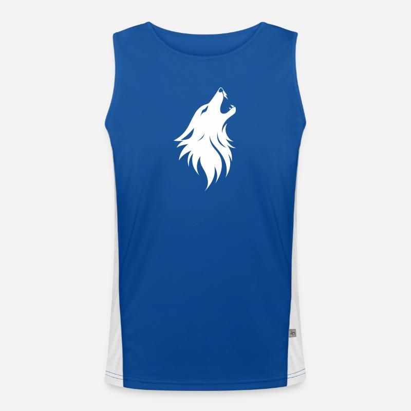 Wildwolf Silhouette, Wolfskopf Funktionelles Kontrast-Tank Top für Männer 