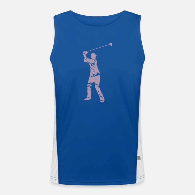 Silhouette de golfeur de golf - Design Grunge blanc Débardeur respirant contrasté Homme 