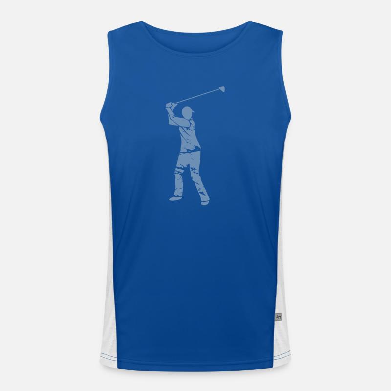 Silhouette de golfeur de golf - Design Grunge blanc Débardeur respirant contrasté Homme 