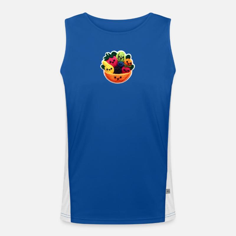 Fruit salad faces Men's Functional Contrast Tank Top 