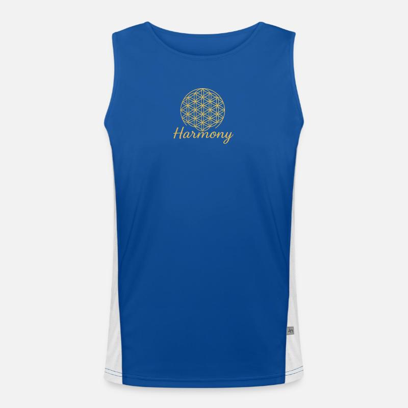 Blume des Lebens Harmony Funktionelles Kontrast-Tank Top für Männer 