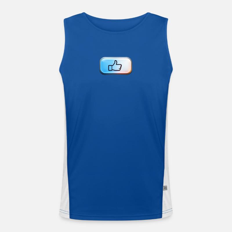 Neon Thumbs Up Gradient - Men's Functional Contrast Tank Top  - royal/white
