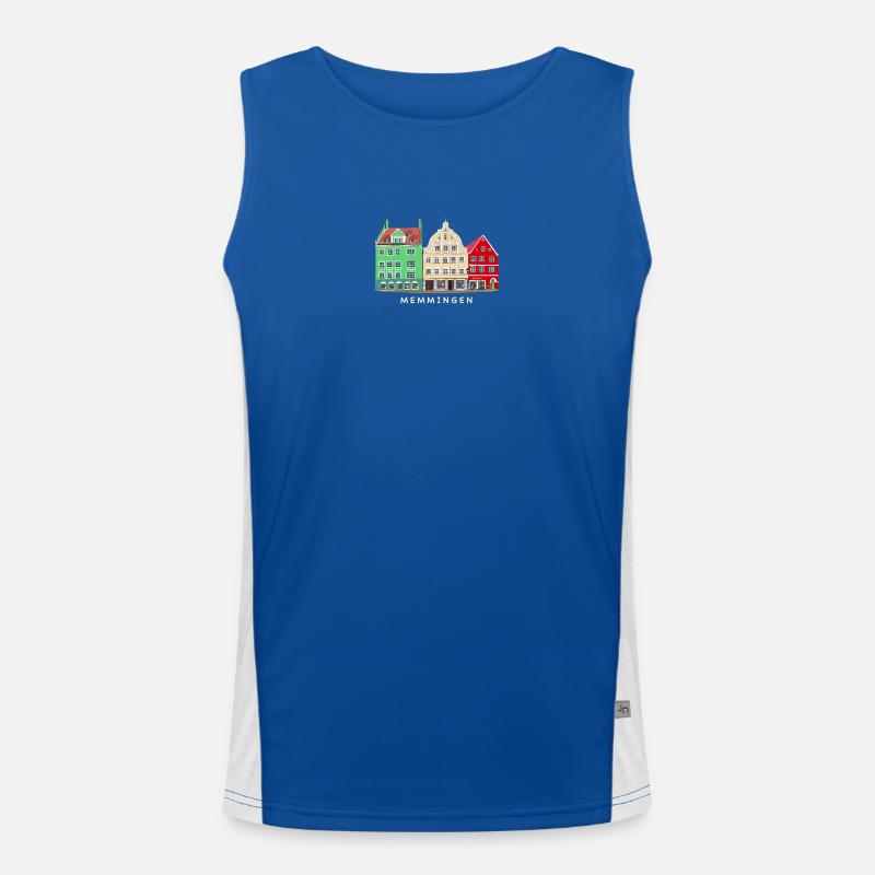 Memmingen, Bavaria, Southern Germany, Hand Drawing Men's Functional Contrast Tank Top 