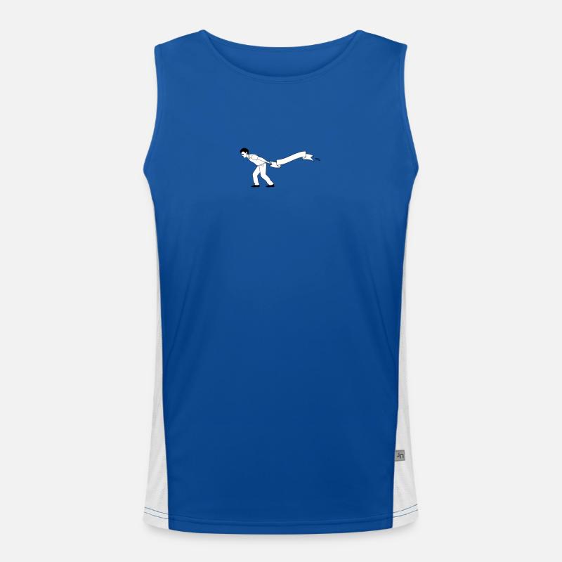 man pulls Banner | Banner bearer - Men's Functional Contrast Tank Top  - royal/white