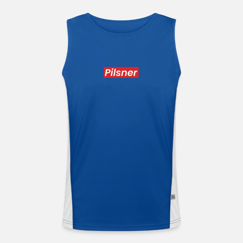 Pilsner Logo Funktionelles Kontrast-Tank Top für Männer 