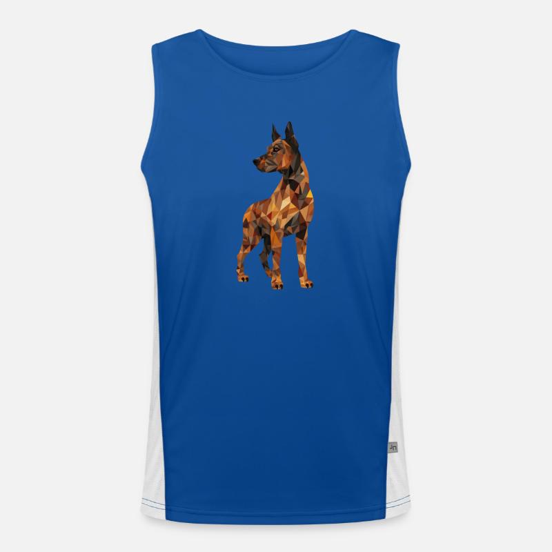Dobermann Polygon Funktionelles Kontrast-Tank Top für Männer 