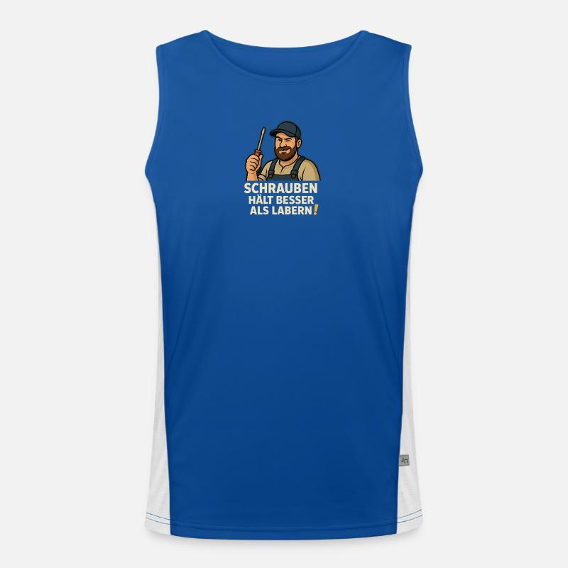 Screwing holds better than babbling - Men's Functional Contrast Tank Top  - royal/white