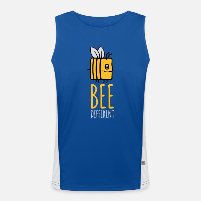 bee different Spruch Quote - Men's Functional Contrast Tank Top  - royal/white