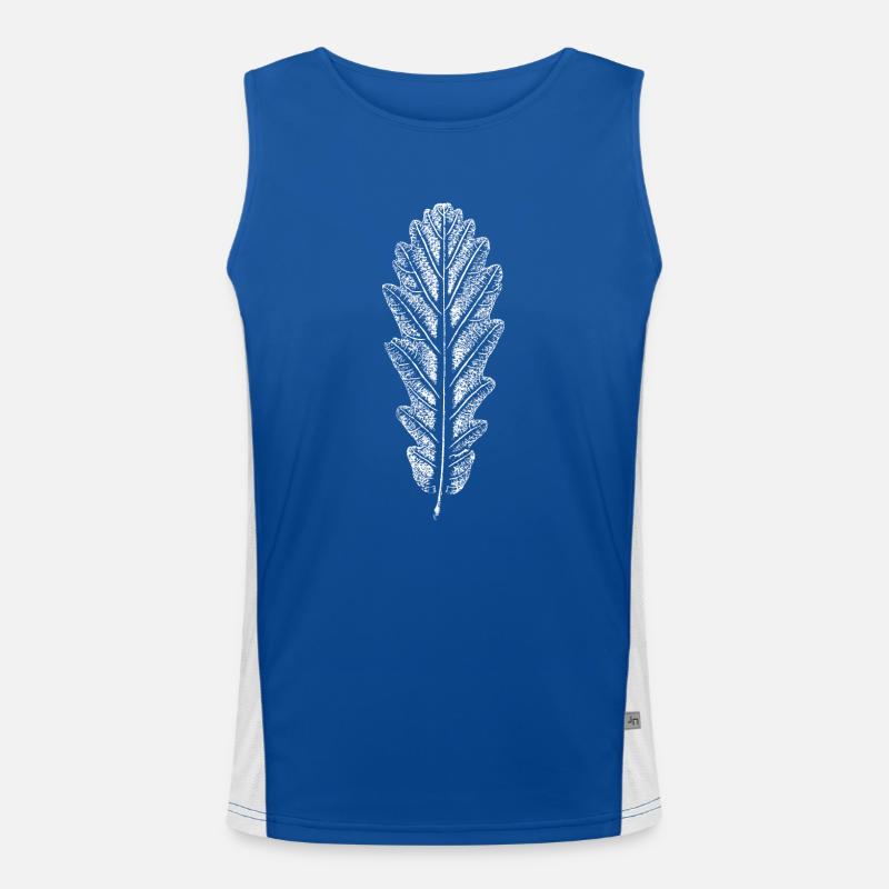 Oak Leaf / Leaves Imprint: - Men's Functional Contrast Tank Top  - royal/white