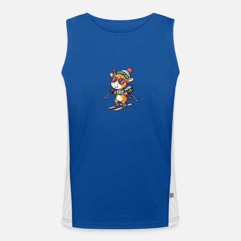 Cool giraffe skiers - elegance on the slopes Men's Functional Contrast Tank Top 
