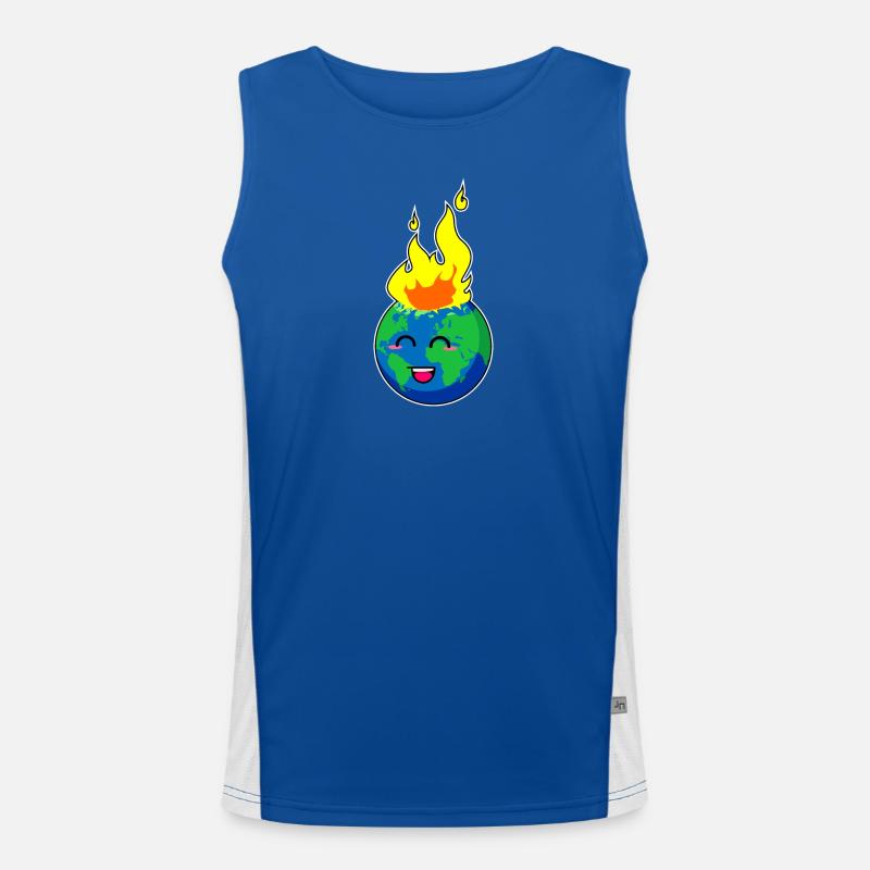 Planet Erde Funktionelles Kontrast-Tank Top für Männer 