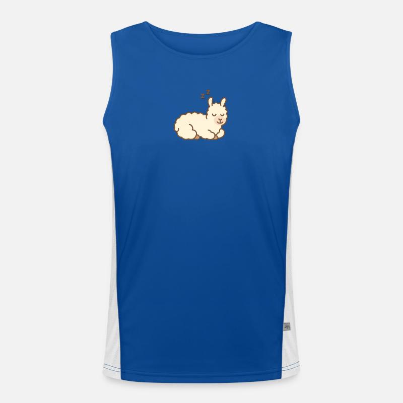Schlafendes Lama Funktionelles Kontrast-Tank Top für Männer 